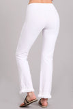 Chatoyant Mineral Wash Ankle Length Crochet Fringe White