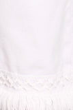 Chatoyant Mineral Wash Ankle Length Crochet Fringe White