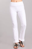 Chatoyant Mineral Wash Ankle Length Crochet Fringe White