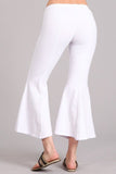 Chatoyant Mineral Wash Cropped Flare Bells White