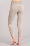 Chatoyant Mineral Wash Fold Over Waist Capris Stone