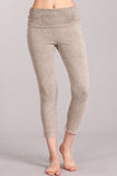 Chatoyant Mineral Wash Fold Over Waist Capris Stone