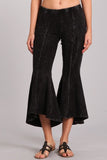 Chatoyant Mineral Wash Cropped Flare Bells Black