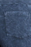 Chatoyant Mineral Wash Cropped Wide-Leg Pants Electric Blue
