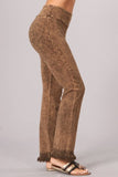 Chatoyant Mineral Wash Ankle Length Crochet Fringe Chestnut Brown