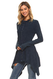 Urban X Mineral Washed Long Sleeve Thermal Tunic Outerwear Midnight Navy