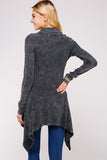 Urban X Mineral Washed Long Sleeve Thermal Tunic Outerwear Black