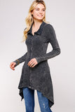 Urban X Mineral Washed Long Sleeve Thermal Tunic Outerwear Black