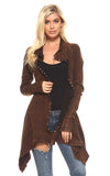 Urban X Mineral Washed Long Sleeve Thermal Tunic Outerwear Rusty Brown