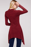 Urban X Mineral Washed Long Sleeve Thermal Tunic Outerwear Burgundy
