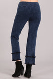 Chatoyant Mineral Wash Cropped Straight Fit Electric Blue