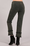 Chatoyant Mineral Wash Cropped Straight Fit Dark Moss
