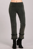 Chatoyant Mineral Wash Cropped Straight Fit Dark Moss
