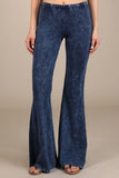 Chatoyant Mineral Wash Bell Bottoms Electric Blue