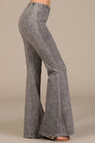 Chatoyant Mineral Wash Bell Bottoms Taupe Gray