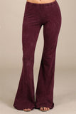 Chatoyant Mineral Wash Bell Bottoms Burgundy