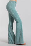 Chatoyant Mineral Wash Bell Bottoms Emerald