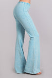 Chatoyant Mineral Wash Bell Bottoms Sky Blue
