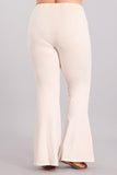 Chatoyant Plus Size Mineral Wash Bell Bottoms Nude