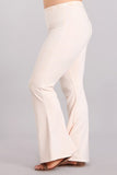 Chatoyant Plus Size Mineral Wash Bell Bottoms Nude