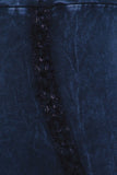 Chatoyant Mineral Wash Side Lace Leggings Electric Blue