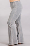 Chatoyant Plus Size Mineral Wash Bell Bottoms Silver