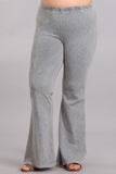 Chatoyant Plus Size Mineral Wash Bell Bottoms Silver