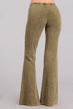 Chatoyant Mineral Wash Bell Bottoms Pale Olive