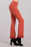 Chatoyant Mineral Wash Ankle Length Crochet Fringe Rust