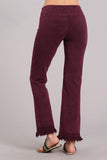 Chatoyant Mineral Wash Ankle Length Crochet Fringe Burgundy