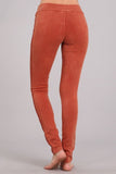 Chatoyant Mineral Wash Side Lace Leggings Rust