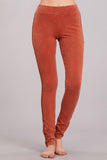 Chatoyant Mineral Wash Side Lace Leggings Rust
