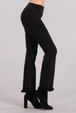 Chatoyant Mineral Wash Ankle Length Crochet Fringe Black