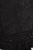 Chatoyant Mineral Wash Ankle Length Crochet Fringe Black