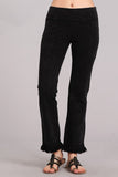 Chatoyant Mineral Wash Ankle Length Crochet Fringe Black