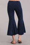 Chatoyant Mineral Wash Cropped Flare Bells Electric Blue