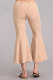Chatoyant Mineral Wash Cropped Flare Bells Beige