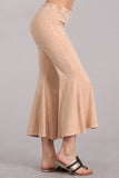 Chatoyant Mineral Wash Cropped Flare Bells Beige