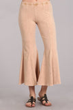 Chatoyant Mineral Wash Cropped Flare Bells Beige