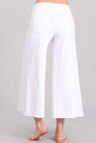 Chatoyant Mineral Wash Cropped Wide-Leg Pants White