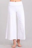 Chatoyant Mineral Wash Cropped Wide-Leg Pants White