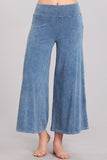 Chatoyant Mineral Wash Cropped Wide-Leg Pants Light Denim