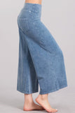 Chatoyant Mineral Wash Cropped Wide-Leg Pants Light Denim