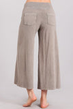 Chatoyant Mineral Wash Cropped Wide-Leg Pants Stone