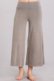 Chatoyant Mineral Wash Cropped Wide-Leg Pants Stone