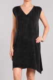 Chatoyant Mineral Wash Tank Dress Black