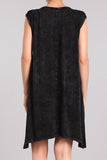 Chatoyant Mineral Wash Tank Dress Black