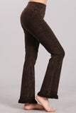 Chatoyant Mineral Wash Ankle Length Crochet Fringe Brown