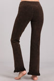 Chatoyant Mineral Wash Ankle Length Crochet Fringe Brown