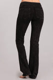 Chatoyant French Terry Mineral Wash Boot Cut Pants Black